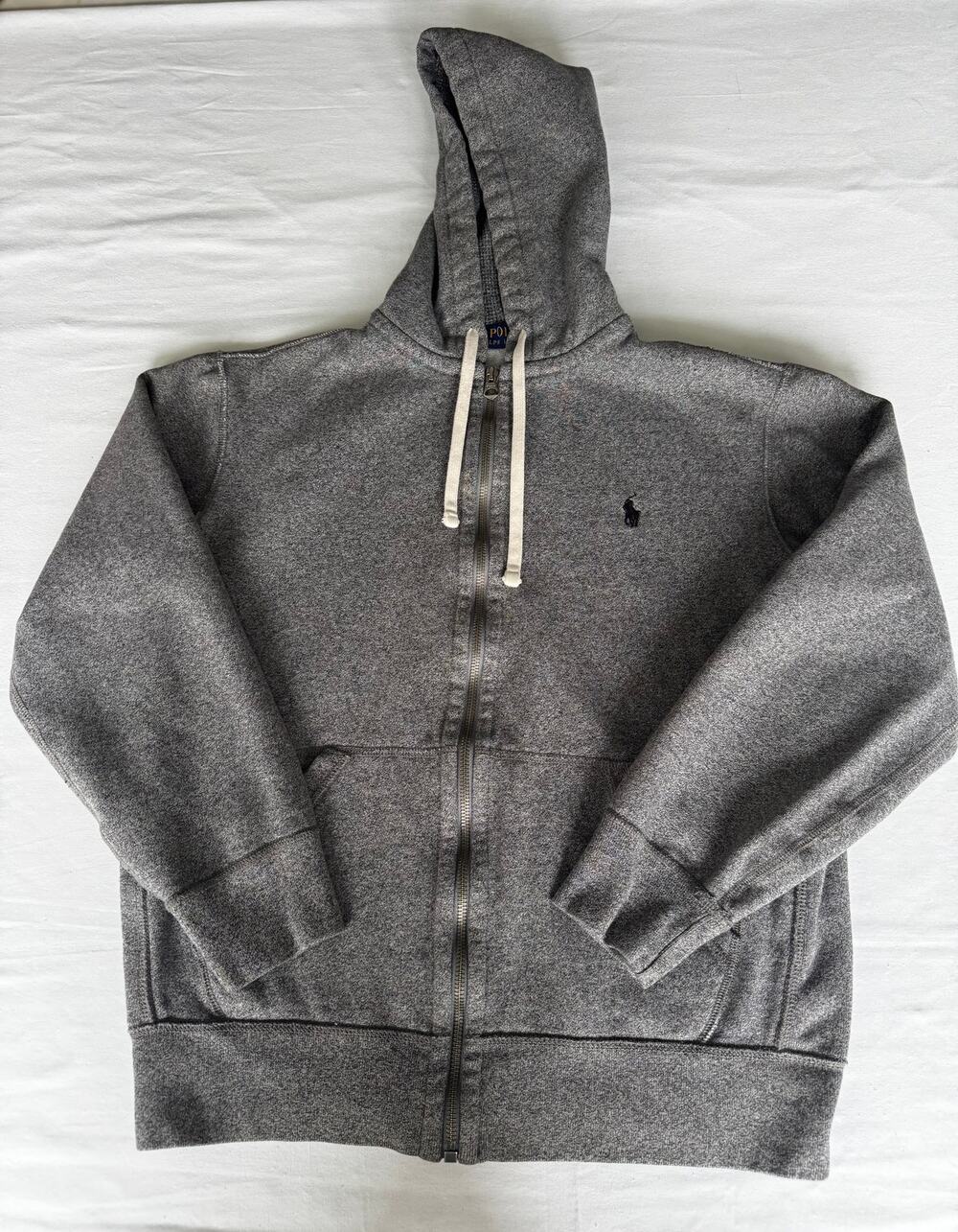 Polo Ralph Lauren Men’s Gray Full Zip Fleece Hoodie Size Medium